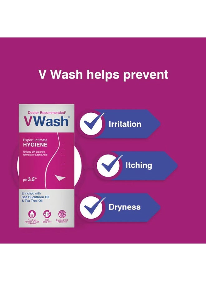 VWash Expert Intimate Hygiene 100ml | Prevents Itching, Irritation & Dryness | Suitable For All Skin Types - Image 3